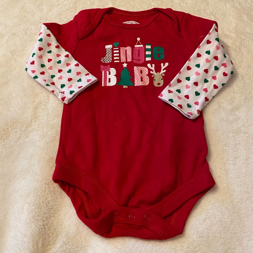 NWOT Baby Holiday Long sleeve onesie size 3-6M
